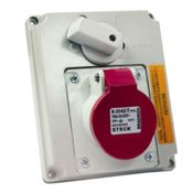 Tomada Embutir Fêmea 3 Polos + Neutro + Terra 32A 440V Vermelho Com Bloqueio Mecanico IP44 S5246T Steck