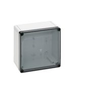 Caixa Passagem Policarbonato Cinza 7035 IP66 Tampa Transparente 180x182x90mm S F Rittal