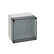 Caixa Passagem Policarbonato Cinza 7035 IP66 Tampa Transparente 180x182x111mm S Rittal