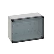 Caixa Passagem Policarbonato Cinza 7035 IP66 Tampa Transparente 180x254x90mm S F Rittal