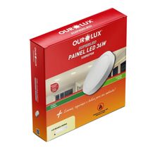 Luminaria LED Plafon Redonda Sobrepor Branca Bivolt 2700K 36W Fa 03210A Ourolux
