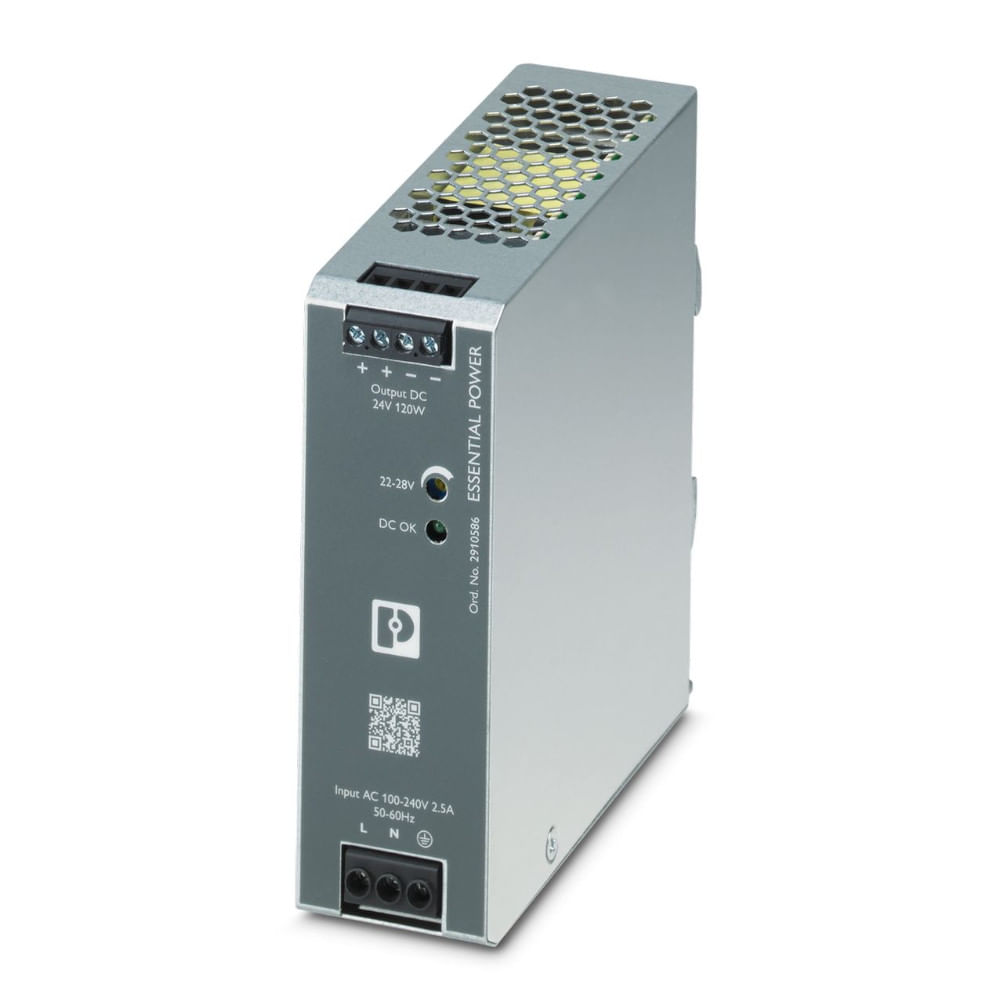 Fonte De Alimentação Chaveada Monofásico 100 240Vca 24Vcc 120W 5A