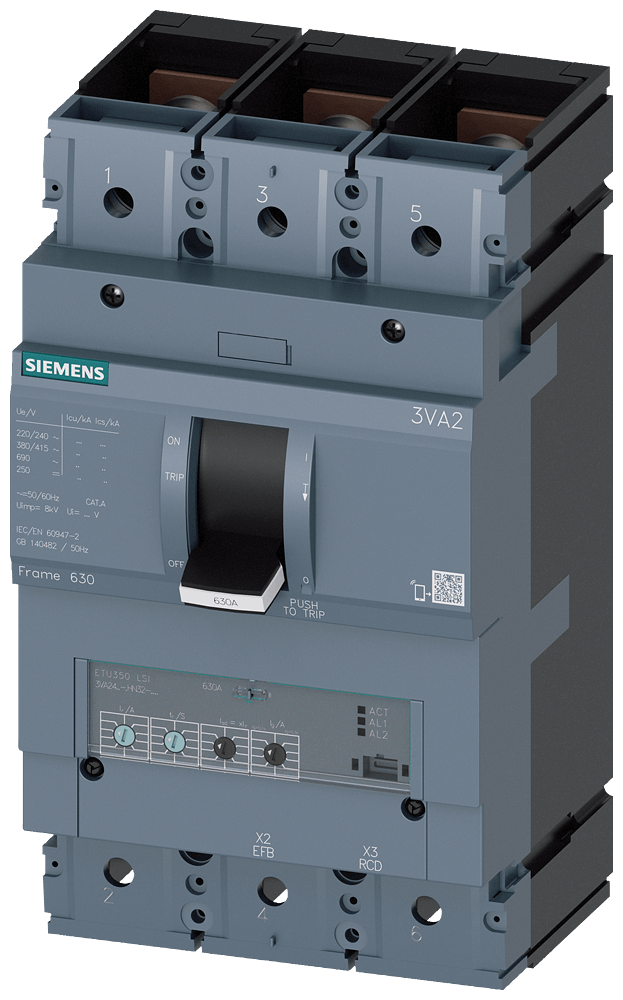 ヒン Disjuntor Caixa Moldada Tripolar Eletrônico 380VCA 630A 200KA