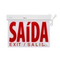 Luminária Sinalização Emergência Lâmpada 24 LEDs Saída ABS Sinalização Vermelha Bivolt 50x32cm 30708 Segurimax