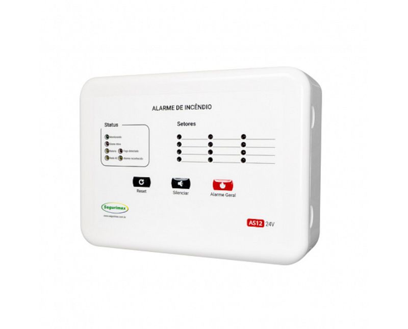 Central Alarme Incêndio Convencional Bivolt Bateria 24V 27868 Segurimax