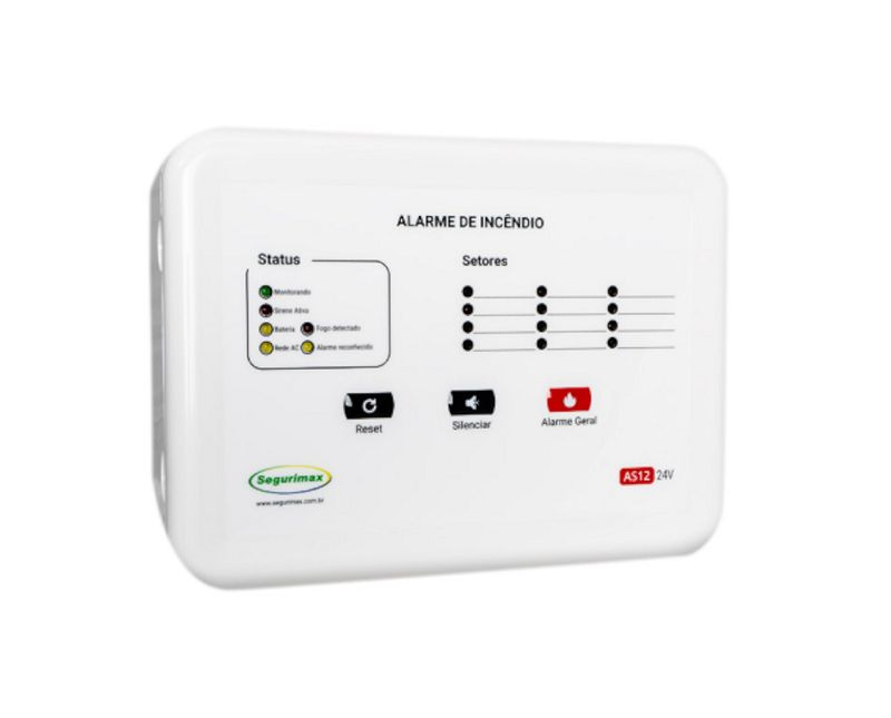 Central Alarme Incêndio Convencional Bivolt Bateria 24V 27869 Segurimax