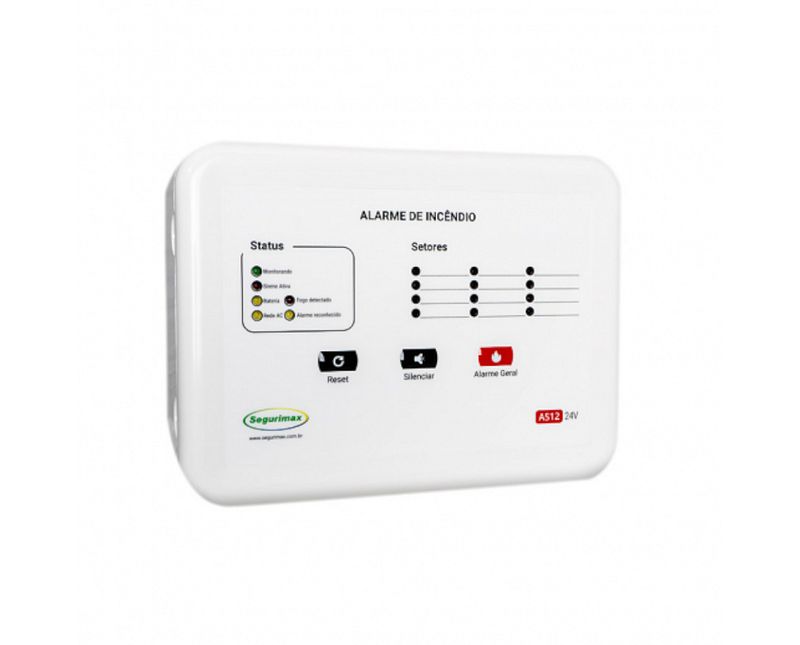Central Alarme Incêndio Convencional Bivolt Bateria 24V 26823 Segurimax