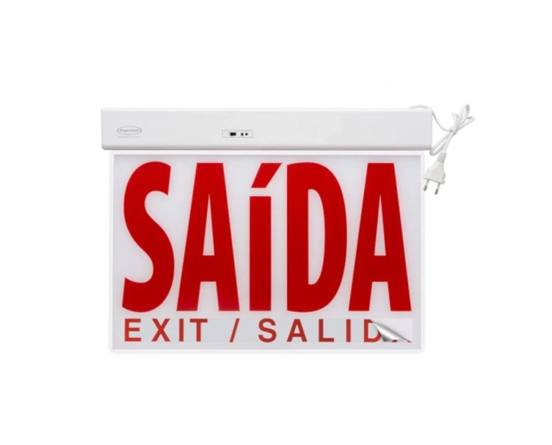 Luminária Sinal Emergência 24 LEDs Saída Abs Vermelho Bivolt 30709 Segurimax
