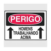 Placa Sinal Pvc Vn Perigo Homens Trabalhando Acima 350X250Mm C0961E Brady