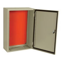 Quadro Comando Aço Carbono Cinza Ral 7032 600mm 400mm 250mm Com Placa Flange CE604025 Cemar