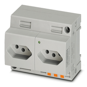 Tomada Painel Mola 2 Polos + Terra 250V 10A Cz Dupla EonPreto ledduo Phoenix Contact