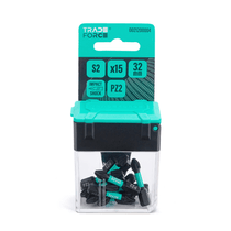 Jogo De Bits De Impacto Pozidrive PZ2 15 Peças 0021200004 TradeForce