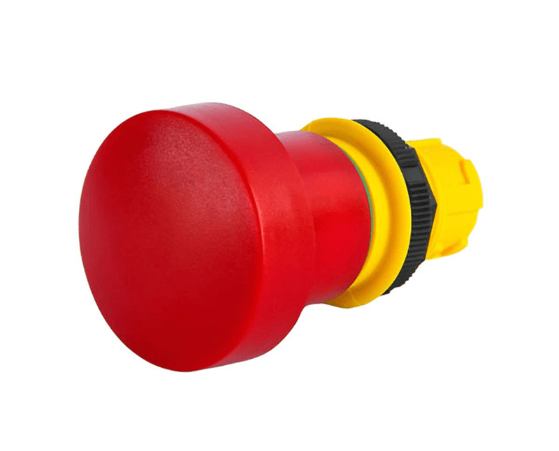 Botão Emergência Redondo Vermelho 40mm Trava CLE240 | Dimensional