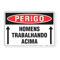 Placa Sinal Pvc Vn Perigo Homens Trabalhando Acima 250X180Mm C0961B Brady