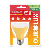 Lâmpada LED PAR20 E27 Amarelo Bivolt 6W 30G Super LED Colors Ourolux
