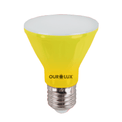 Lâmpada LED PAR20 E27 Amarelo Bivolt 6W 30G SUPERLED COLORS Ourolux a imagem apresenta o produto inteiro
