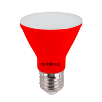 Lâmpada LED PAR20 E27 Vermelho Bivolt 6W Super LED Colors Ourolux
