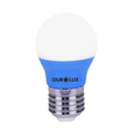 Lampada-LED-G45-E27-Azul-Bivolt-3W-SUPERLED-COLORS-Ourolux a imagem apresenta o produto inteiro