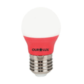 Lampada-LED-G45-E27-Vermelho-Bivolt-3W-SUPERLED-COLORS-Ourolux a imagem apresenta o produto inteiro