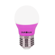 Lâmpada LED G45 E27 Rosa Bivolt 3W S30 05430 Ourolux