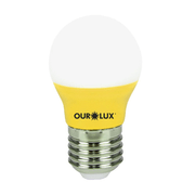Lâmpada LED G45 E27 Amarelo Bivolt 3W 05433 Ourolux