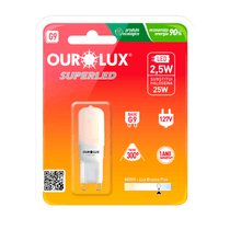 Lâmpada LED G9 6500K Luz Branca Fria 127V 2,5W 20157 Ourolux