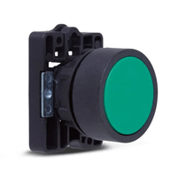 Botão Frontal Comando Redondo Verde 22,5mm SLPRN2 Steck