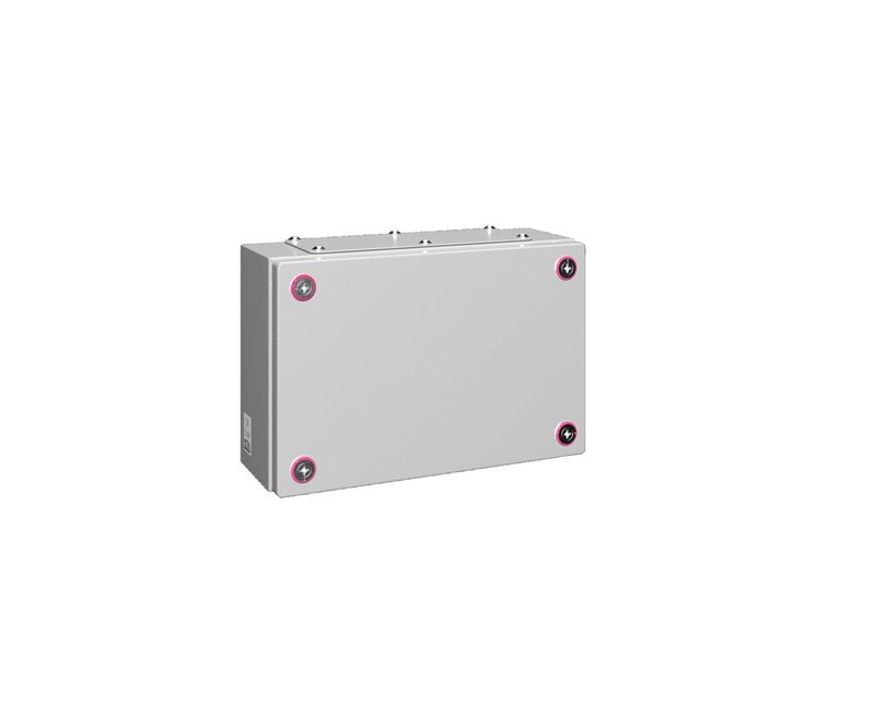 Caixa-Passagem-Industrial-Sobrepor-Aco-Carbono-Cinza-7035-IP55-200X-300X-120MM-Com-Flange-1531000-Rittal