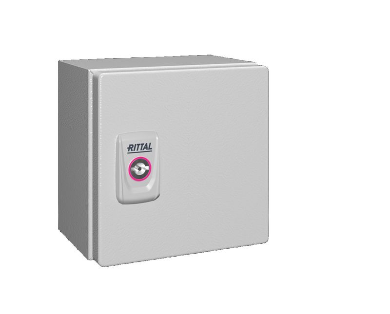 Quadro-Comando-Sobrepor-Aco-Carbono-Pintura-Cinza-7035-IP66-1-Porta-150X-150X-120MM-1553000-Rittal