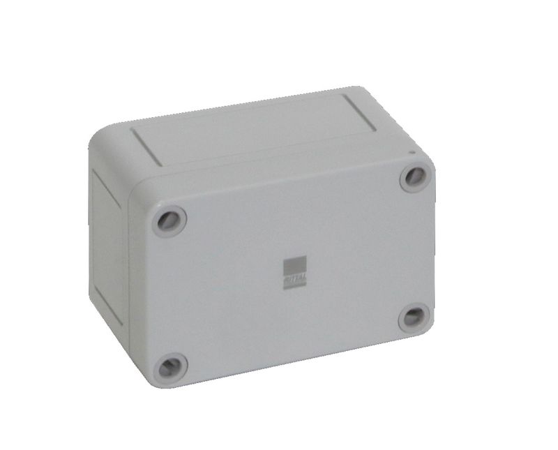 Caixa-Passagem-Industrial-Sobrepor-Policarbonato-Fibra-Vidro-Cinza-7035-IP66-65X-94X-57MM-Sem-Flange-9502000-Rittal