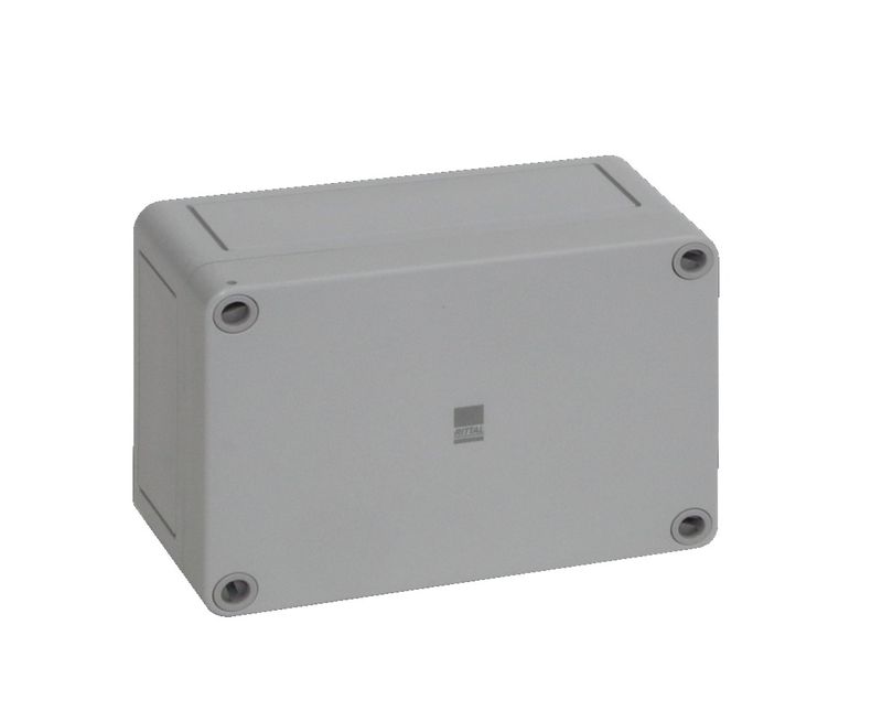 Caixa-Passagem-Industrial-Sobrepor-Policarbonato-Fibra-Vidro-Cinza-7035-IP66-94X-130X-57MM-Sem-Flange-9508000-Rittal