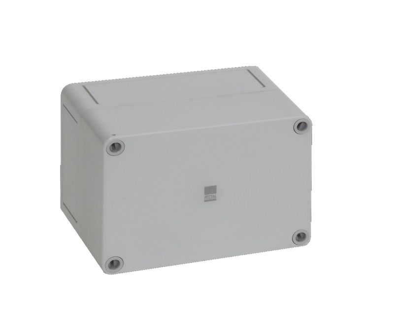 Caixa-Passagem-Industrial-Sobrepor-Policarbonato-Fibra-Vidro-Cinza-7035-IP66-94X-130X-81MM-Sem-Flange-9509000-Rittal