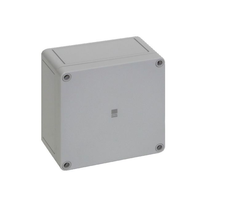 Caixa-Passagem-Industrial-Sobrepor-Policarbonato-Fibra-Vidro-Cinza-7035-IP66-130X-130X-75MM-Sem-Flange-9510000-Rittal