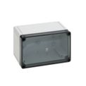 Caixa-Passagem-Industrial-Sobrepor-Policarbonato-Fibra-Vidro-Cinza-7035-IP66-Tampa-Transparente-110X-180X-90MM-Sem-Flange-9514100-Rittal