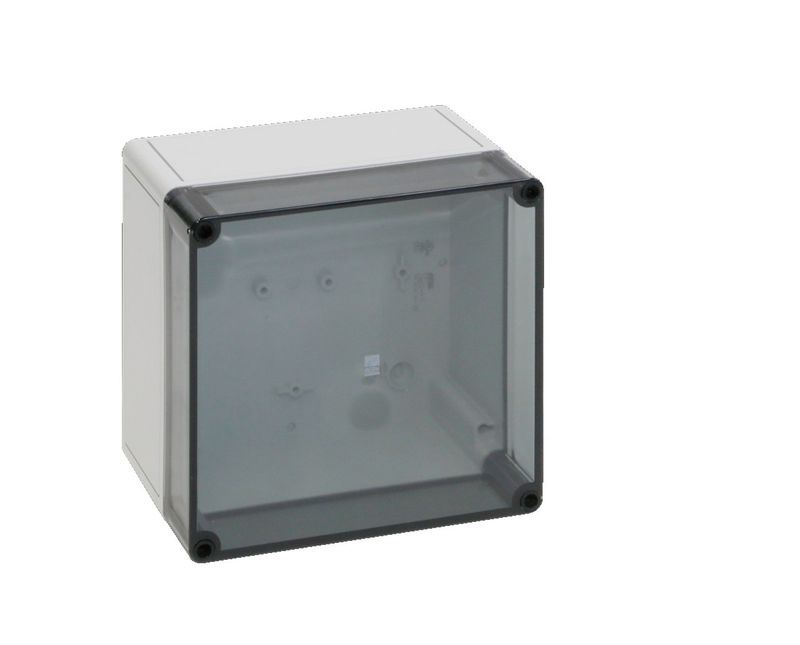 Caixa-Passagem-Industrial-Sobrepor-Policarbonato-Fibra-Vidro-Cinza-7035-IP66-Tampa-Transparente-180X-182X-111MM-Sem-Flange-9518100-Rittal