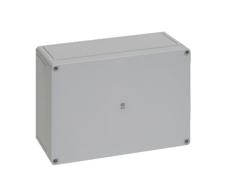 Caixa-Passagem-Industrial-Sobrepor-Policarbonato-Fibra-Vidro-Cinza-7035-IP66-180X-254X-90MM-Sem-Flange-9520000-Rittal