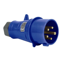 Plugue Energia Industrial Macho Termoplástico 3 Polos + Terra 32 A 220/240 V Azul 9h S4279 Steck