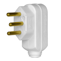 Plugue Macho Branco 2 Polos + Terra 250V 10A 615901 Pial Legrand