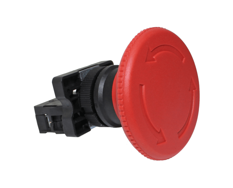 Botao-Emergencia-22mm-Plastico-Com-Cogumelo-60mm-Vermelho-1NF-P20BYRR1B-Metaltex