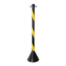 Pedestal Segurança Sinalização Preto e Amarelo Desmontado 90CM 70010848 Plastcor