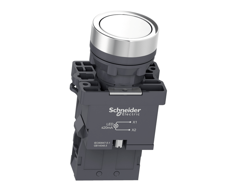Botao-Iluminado-Redondo-Branco-22mm-220V-LED-1NA-Impulso-XA2EW31M1-2