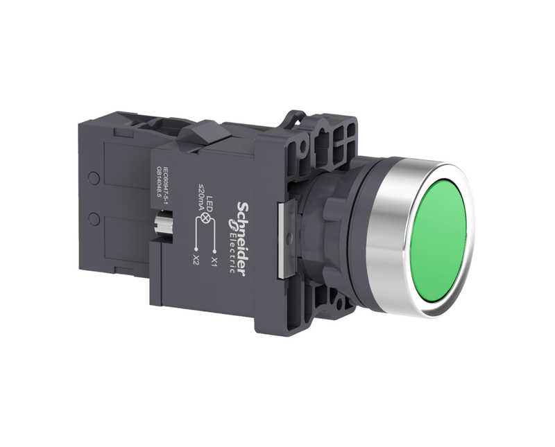Botao-Iluminado-Redondo-Verde-22mm-220V-LED-1NA-XA2EW33M1