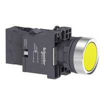 Botão Iluminado Redondo Amarelo 22mm 220V LED 1NA Impulso XA2EW35M1 Schneider