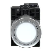 Botão Iluminado Redondo Branco 22mm 220V LED 1NA Impulso XA2EW31M1 Schneider