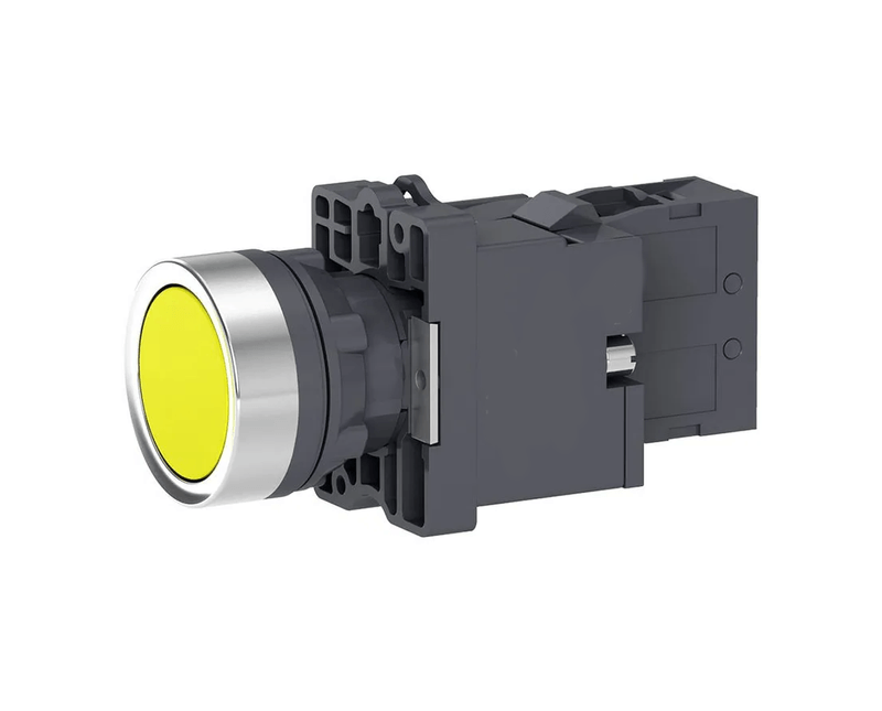 Botao-Iluminado-Redondo-Amarelo-22mm-24VCACC-Ba9S-1NA-Impulso-XA2EW35B1-4