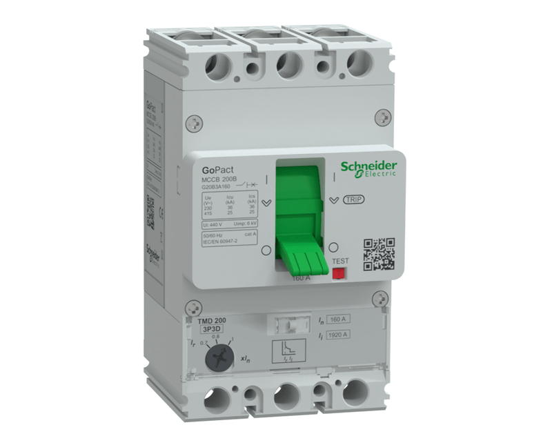 Disjuntor-caixa-moldada-GoPact-Tripolar-Ajustavel-200A-25KA-160A-G20B3A160-1