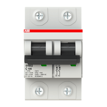 Disjuntor Mini Bipolar 100A 415VCA C 10KA Sh800 Sh802C100 Abb