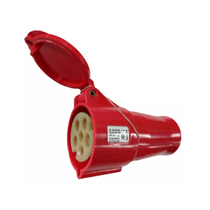 Tomada Acoplado Fêmea 3 Polos + Neutro + Terra 32A 440V Vermelho 6H IP44 S5256 Steck