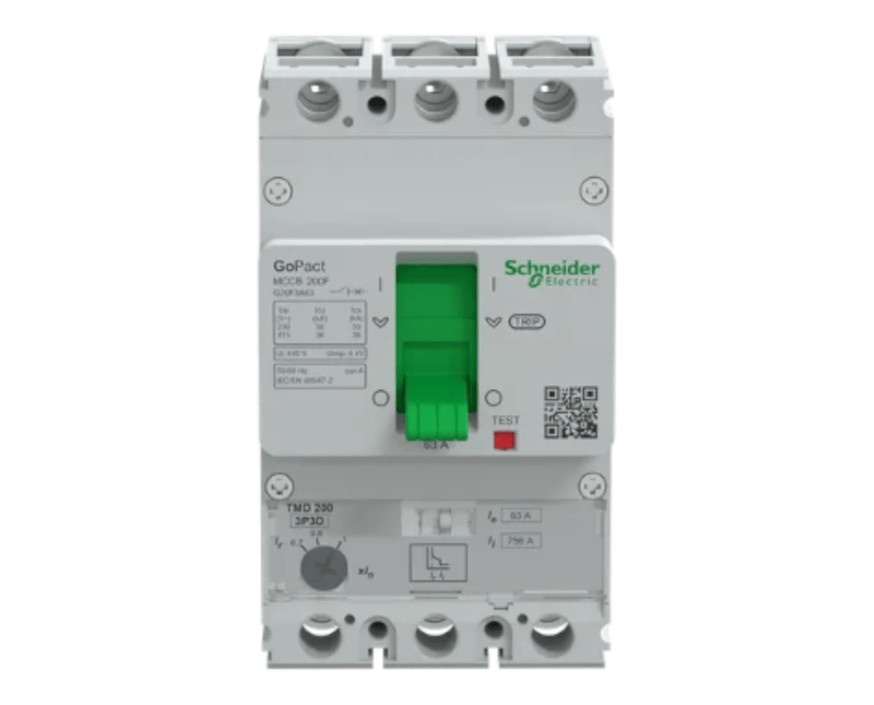 Disjuntor-Caixa-Moldada-GoPact-Tripolar-Ajustavel-200A-36KA-63A-G20F3A63-1