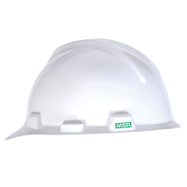 Capacete Aba Frontal Branca Catraca Sem Jugular V-Gard 500 311373 Msa